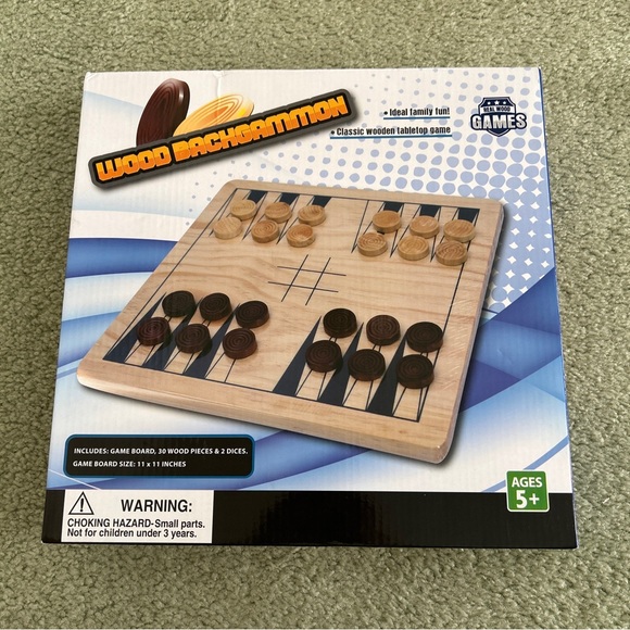 NEW Wood Backgammon Board Game - Picture 5 of 6